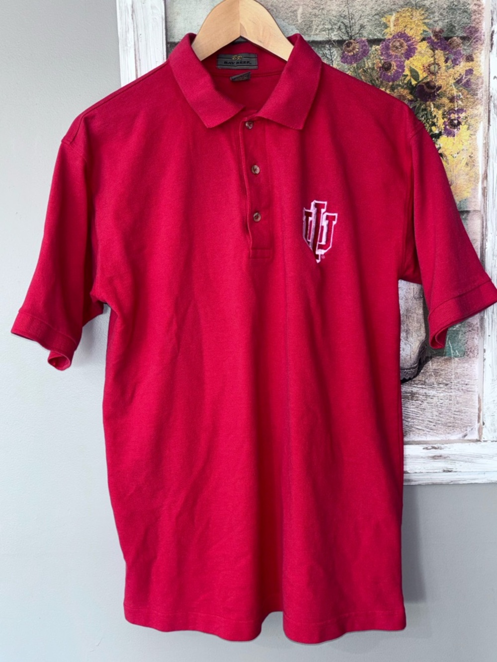 Vintage IU Hoosiers Indiana University Polo By Bay Reef Medium